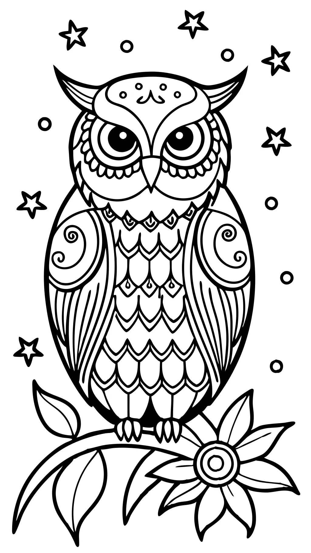 adult owl coloring page